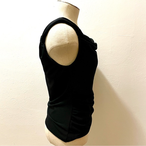 STUNNING Black Open Back Top with Beautiful Draped Bow Shoulders Size: Small 💃 🌟 - Picture 8 of 12